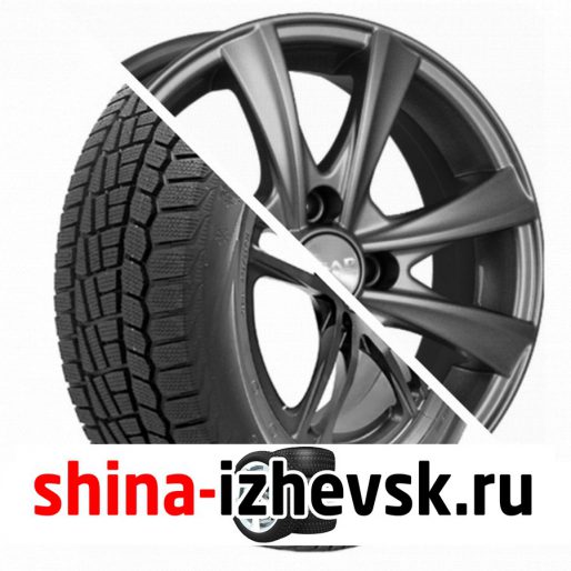 Колесо в сборе Viatti Brina зима (V-521) 195/60 R15 T 88 + СКАД Мальта 6xR15 4×100 ET45 DIA60.1 Черно-серый цвет с перламутровыми оттенками в Ижевске